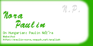 nora paulin business card